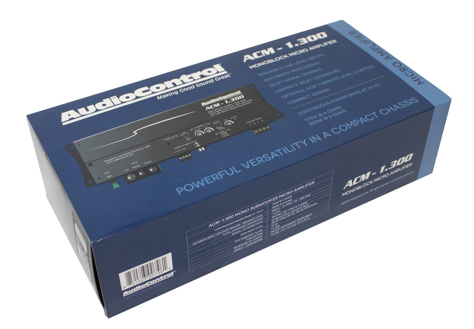 Audiocontrol Acm 1.300, Acm Mono Class D Micro Amplifier, 300W (No Acr 1 Port)
